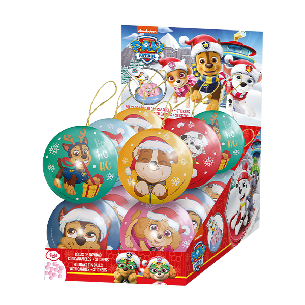 Bola de Navidad con caramelo Patrulla Canina (12 ud) Simon Coll