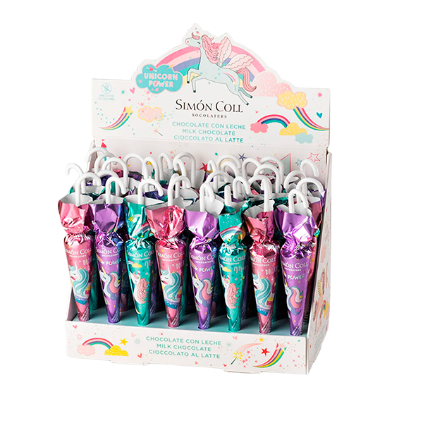 Sombrilla chocolate Unicornio (32 ud) Simon Coll