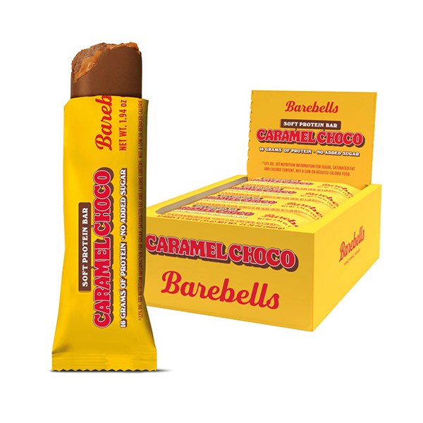 Barritas de proteínas Soft Caramel Choco (12 ud) 55 g Barebells