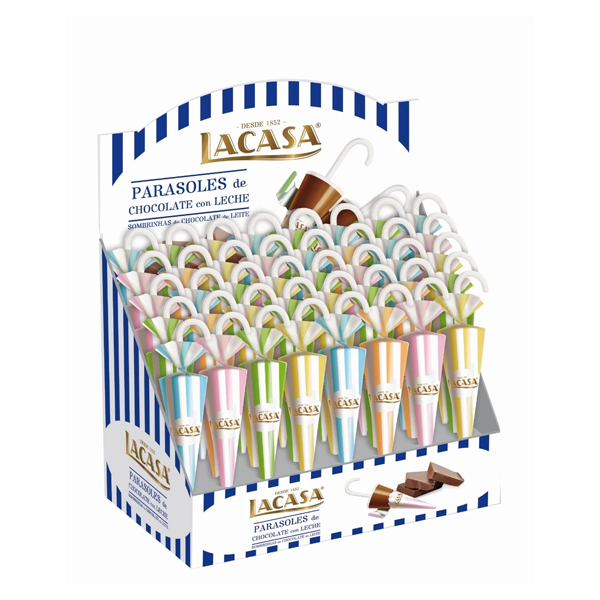 Parasoles Chocolate con Leche Grande 35 g (40 ud) Lacasa