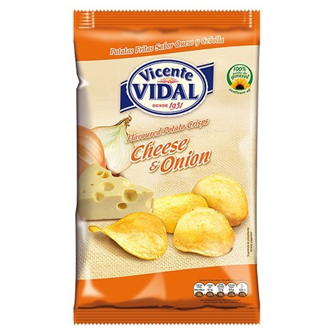 Patatas Queso Y Cebolla  135grx8u Vicente Vidal