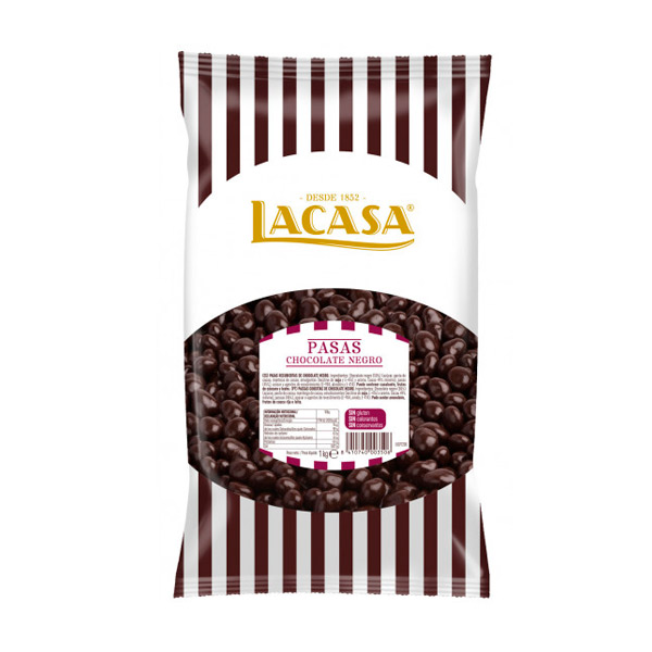 Pasas de corinto con chocolate bitter 1 kg Lacasa