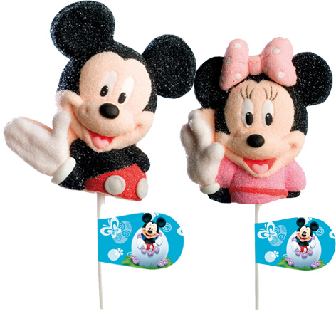 Piruletas Silueta Mickey Y Minnie 12u Dekora
