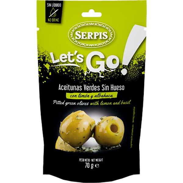 Aceitunas Let'S Go Limon Y Albahaca 70 g (8 ud)