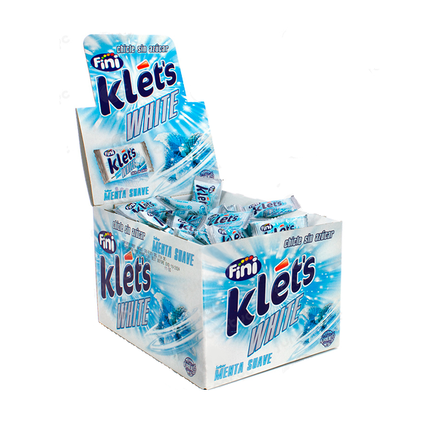 Chicle Klets white sin azúcar 200 ud Fini