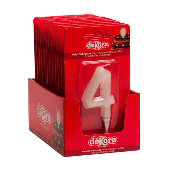 Velas fluorescentes nº 4 12 ud Dekora