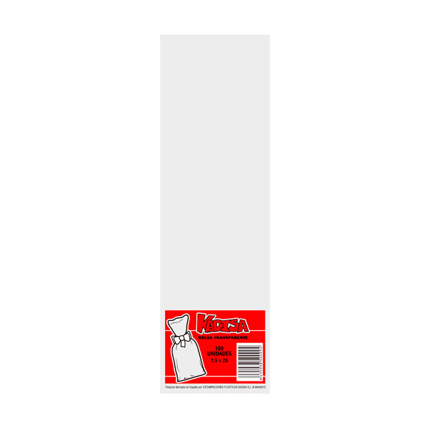 Bolsa rectangular 7,5 cm x 25 cm (100 ud) Kadisa