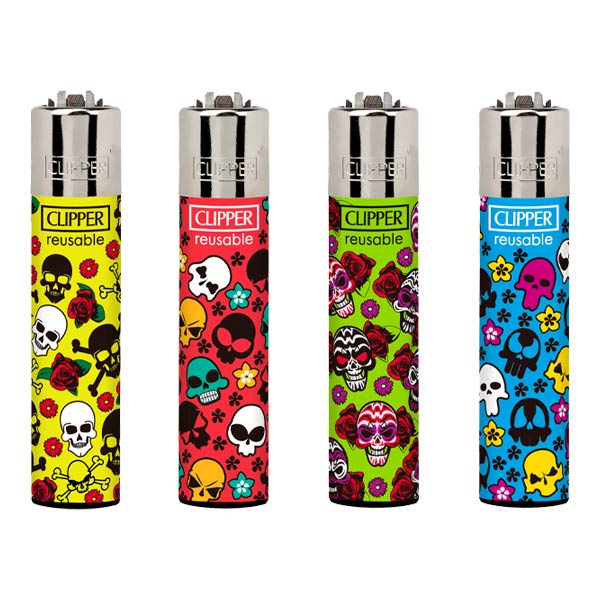Mechero natural skulls 48 ud Clipper