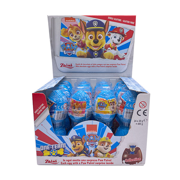 Huevos chocolate Patrulla Canina 24 ud Bip Candy