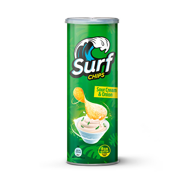 Surf Chips sour cream onion 160 g (15 ud) Fritoper