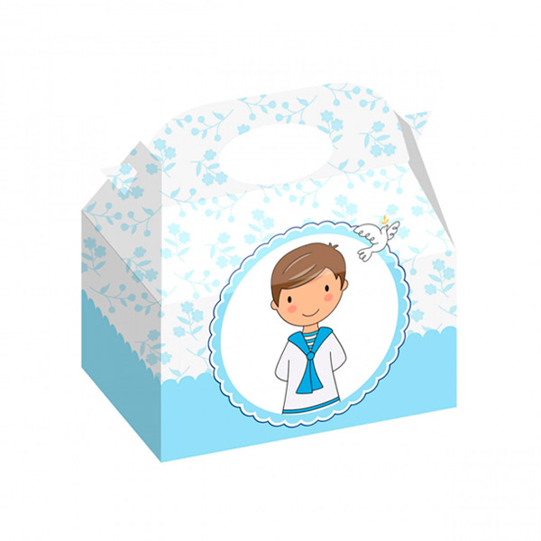 Caja chico comunión (16x16x10.5 cm) 12 ud Macadamia