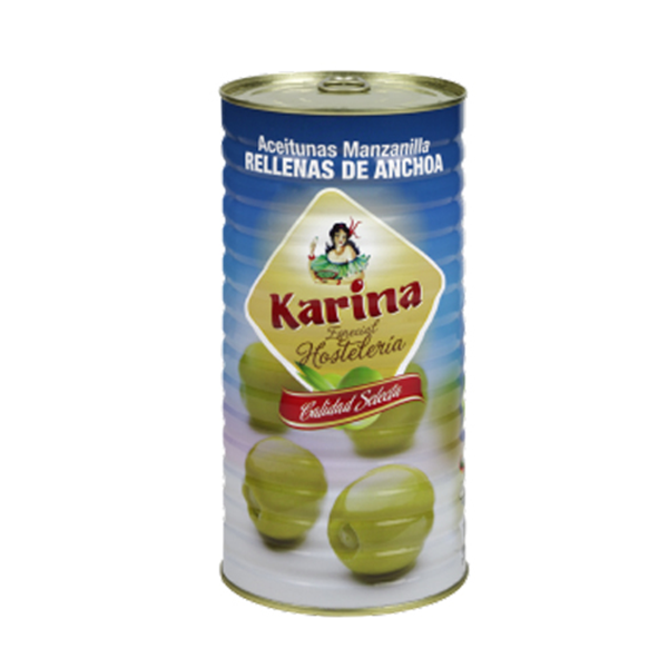 Aceitunas rellenas de anchoa 1,5 kg Karina