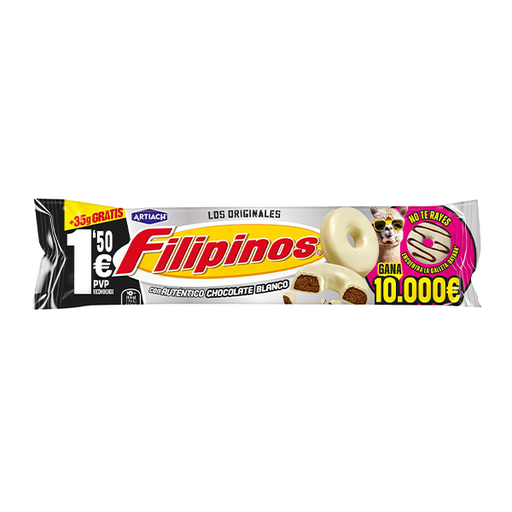 [18436048967187] Filipinos Blancos 93 g + 35 g (12 ud) Artiach 1.50€