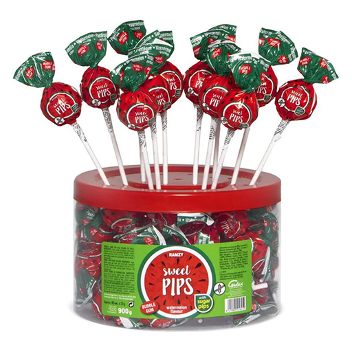 [8410805016212] Tarro Mega Sandía Gum Pepitas 20 g (45 ud) Cerdán
