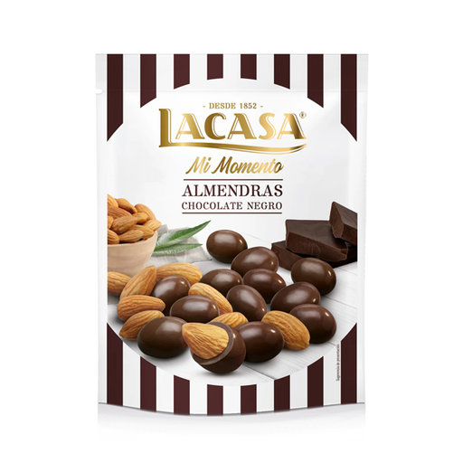 [8410740910576] Almendra Chocolate Negro Doypack 125gx9u Lacasa