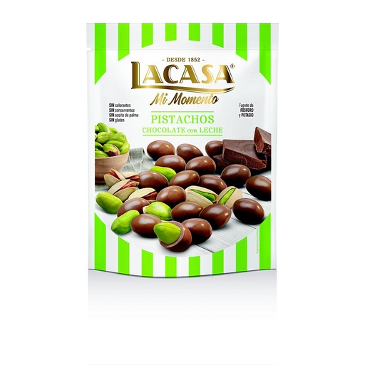 [28410740910594] Pistacho Chocolate Leche Doypack 100gx9u Lacasa