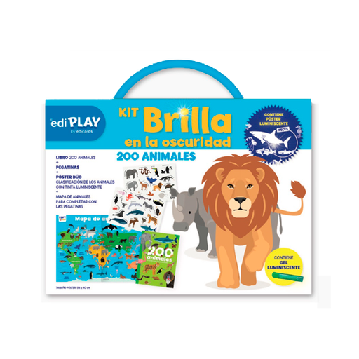 [0279] Edi Play Caja Brilla En La Oscuridad Animales 5u