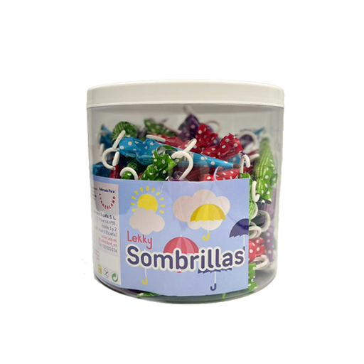 [8414635003695] Sombrillas Choco 9 g (100 ud) Lekky