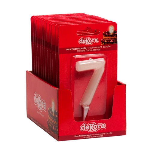 [18435035217533] Velas fluorescentes nº 7 12 ud Dekora