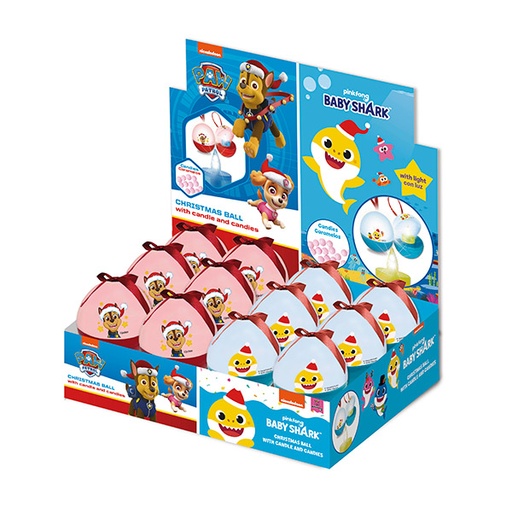 [18435477905739] Bolas de Navidad Patrulla y Baby Shark 12 ud Dolci