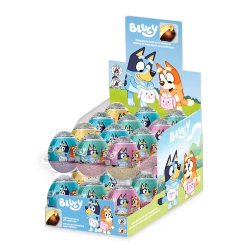 [18435477910061] Huevos chocolate Bluey 20gr (24 ud) Cool Candies